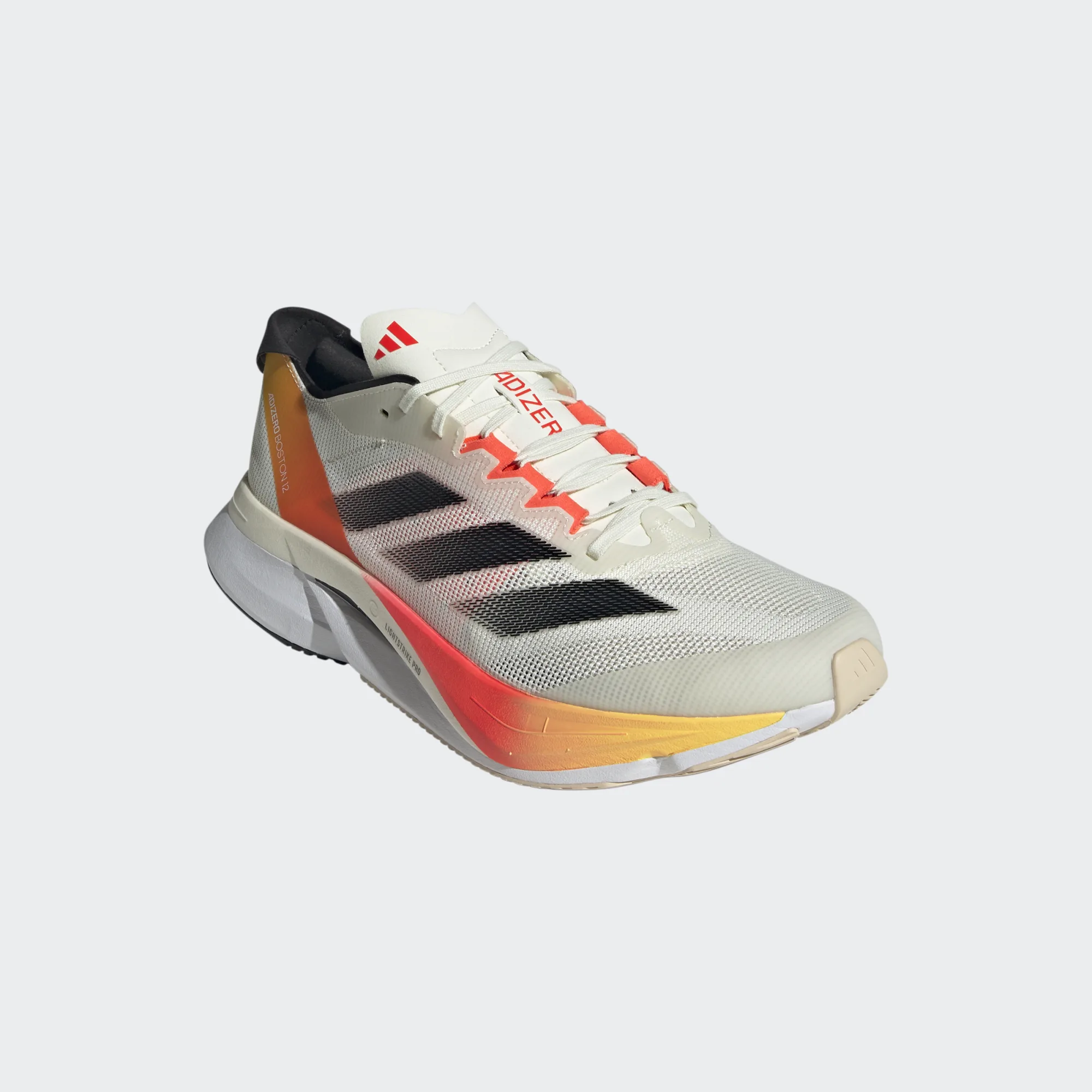 ADIDAS Women's Adizero Boston 12 Ivory/Iron Metallic/Solar Red