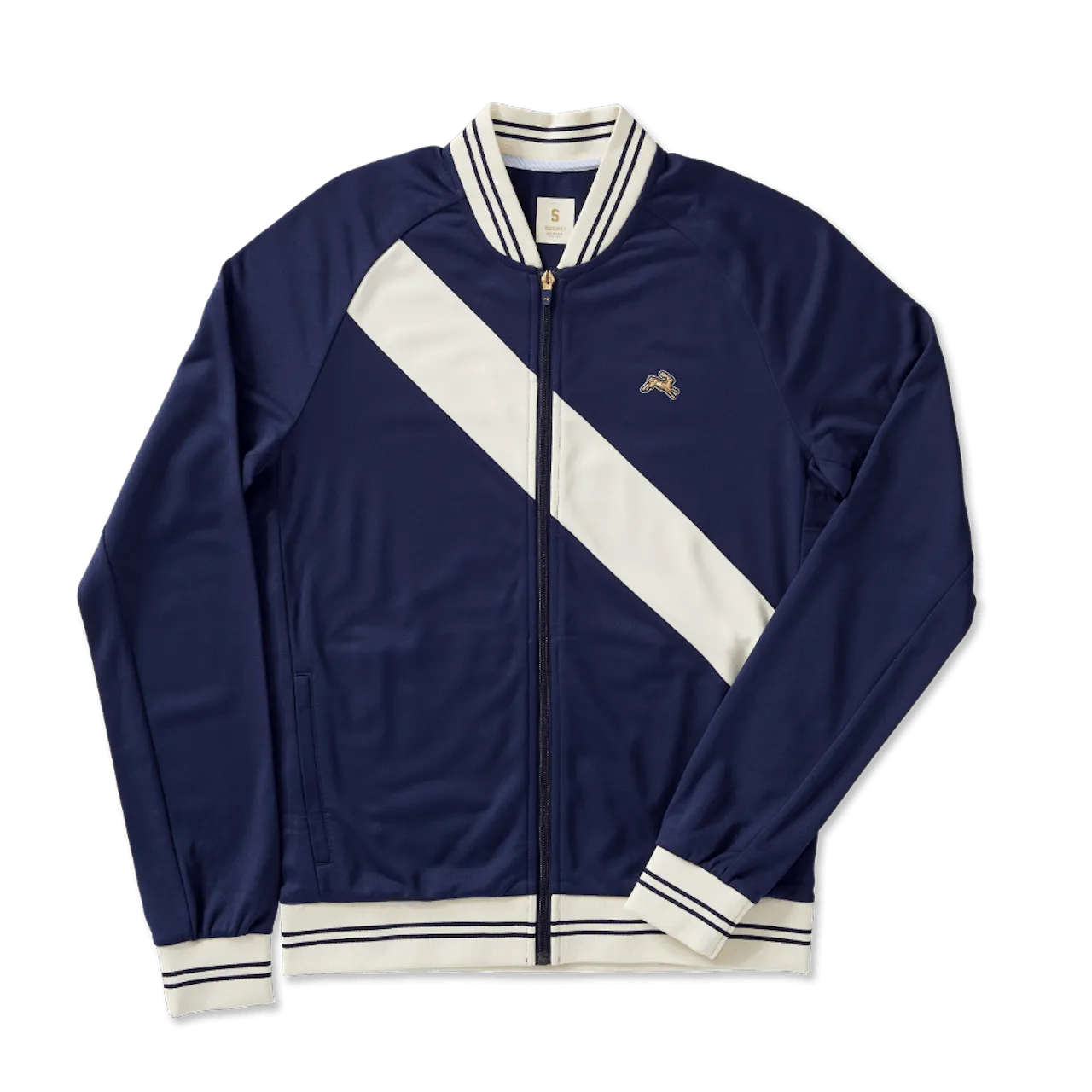 TRACKSMITH Men's Hare A.C. Stadium Jacket NAI - Navy/Ivory